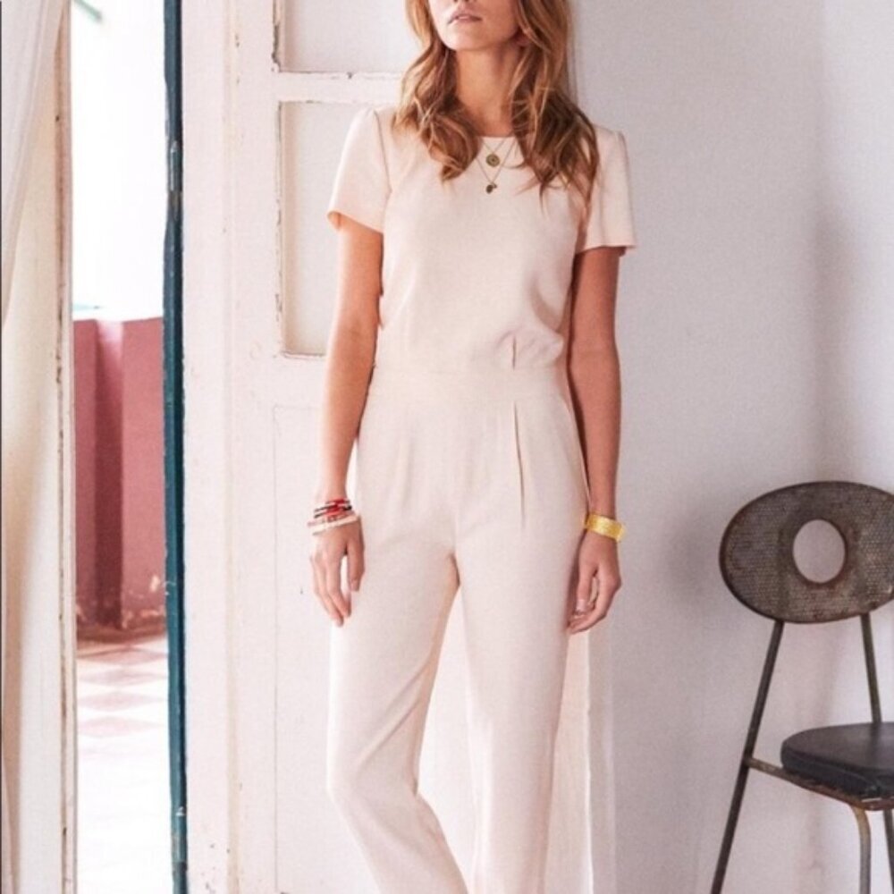 Sezane Charles Jumpsuit In Pink 34 (US 2) - Picture 2 of 13